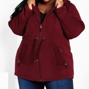 Burgundy Winter Fleece Jacket - Size 26/28